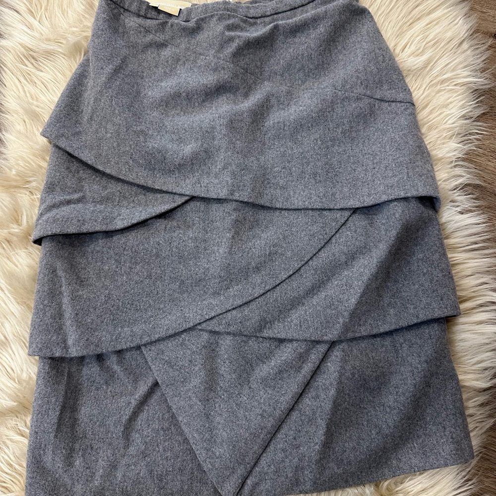 Michael Kors Gray Layered Pencil Skirt